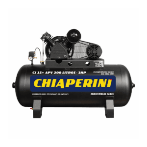 Compresor de pistón Chiaperini 15+APV de 3 HP y tanque de 200 litros de alta presión 12 BAR con transmisión por faja