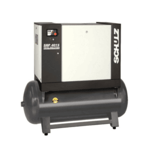 Compresor de tornillo 15 HP Schulz modelo SRP 4015 TS con secador de aire tanque y prefiltro industrial