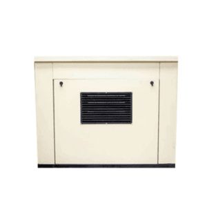 Cabina acústica para compresor de 5 HP horizontal insonorizada con paneles de acero y sistema de ventilación forzada inteligente.