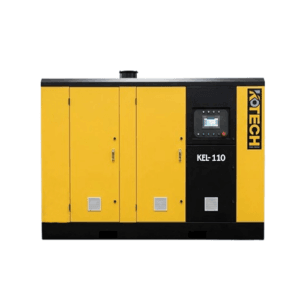 Compresor Kotech KEL-110SA de tornillo rotativo industrial de baja presión a 4 BAR y 110 kW.